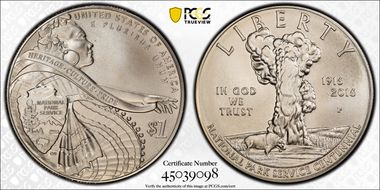 2016-P $1 100th Anniv. Nat'l Parks MS69