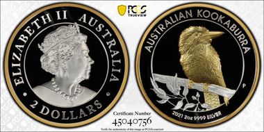 2021-P $2 Kookaburra High Relief 2oz Silver PR70DCAM