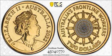 2022 $2 Frontline Workers Colorized MS68