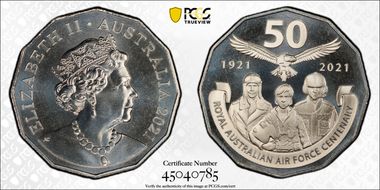 2021 50C Centenary of the RAAF 1921-2021 MS69