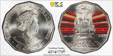 2022 50C Queensland Rail A10 No.6 Australian Rail Heritage MS69