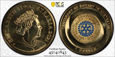 2021 $1 Centenary of Rotary MS68
