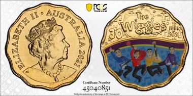 2021 30C Wiggles - Guitars  30th Anniversary Colorized MS66