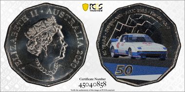 2020 50C 60th Ann ATCC- Supercars Mazda RX-7 Colorized MS68