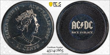 2020 20C AC/DC- Back in Black 40th Anniversary Colorized MS69