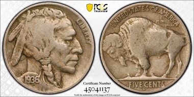 1936-D 5C 3-1/2 Legs VG10