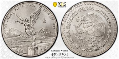 2014-Mo 1/4 oz Libertad Silver MS69