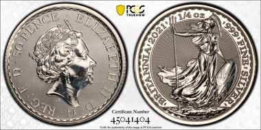 2021 50p Britannia 1/4oz Ag MS67
