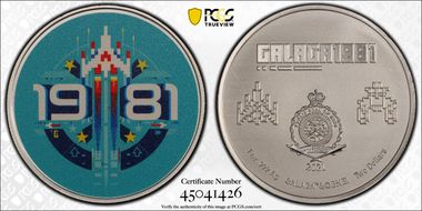 2021 $2 Galaga 40th Anniversary Colorized MS70