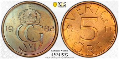 1982 U 5 Öre MS64