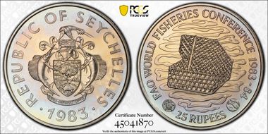 1983 25 Rup F.A.O. MS67