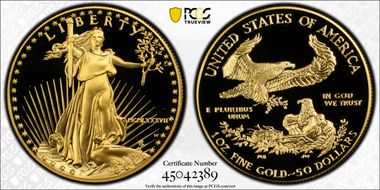 1987-W $50 Gold Eagle PR70DCAM