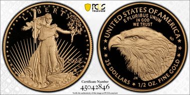 2022-W $25 Gold Eagle PR70DCAM