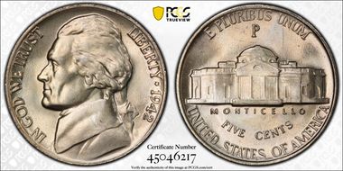 1942-P 5C Silver MS67