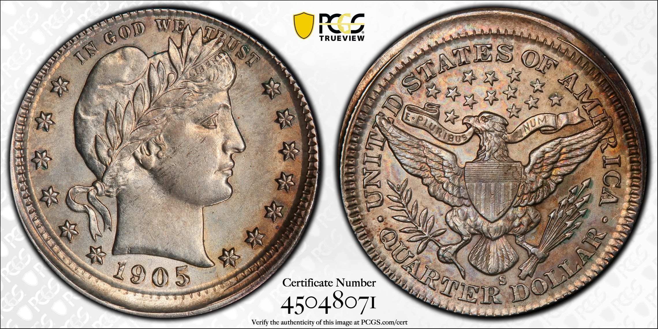 1905-S 25C PCGS Genuine