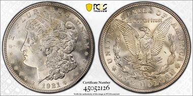 1921-D $1 VAM 1N, Unicorn MS64