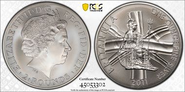 2011 £2 Britannia Matte Finish One of 2337 Struck MS70