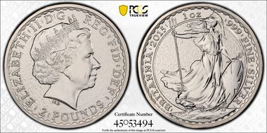2015 £2 S-BSF12A Britannia Edge Privy Mark - Sheep MS67