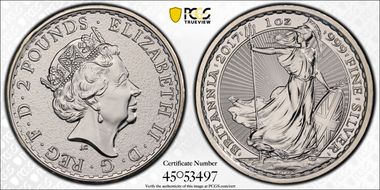 2017 £2 S-BSF15E Britannia  Edge Privy Mark-Rooster MS68