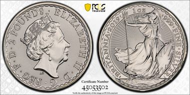 2019 £2 S-BSF15E Britannia Edge Privy Mark-Pig MS67