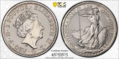 2020 £2 S-BSF15E Britannia   Edge Privy Mark-Rat MS68