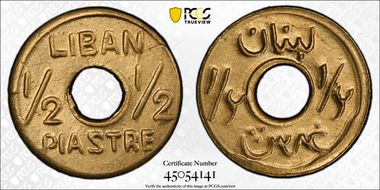 (1942-45) 1/2 Pia Lec-45 Brass MS65
