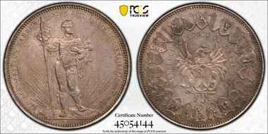 1879 5 Fr Basel R-92a AU58