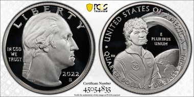 2022-S 25C Dr. Sally Ride-Silver First Strike Stephanie Sabin PR70DCAM