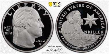 2022-S 25C Wilma Mankiller-Silver First Strike Stephanie Sabin PR70DCAM