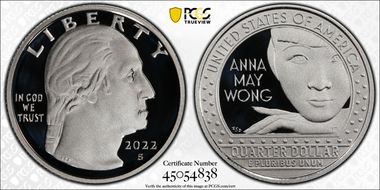 2022-S 25C Anna May Wong-Silver First Strike Stephanie Sabin PR70DCAM