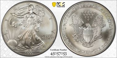 1999 $1 Silver Eagle MS68