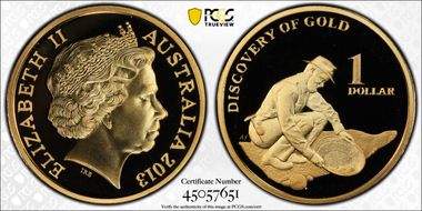 2013 $1 Discovery of Gold PR70DCAM