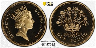 1986 £1 S-J4 N. Irish Design PR69DCAM