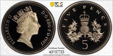 1987 5p S-D3 PR69DCAM