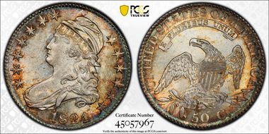 1824 50C Over Various Dates MS62