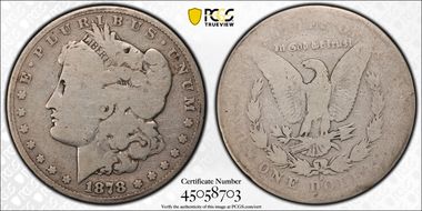 1878-S $1 VAM 72, Long Arrow Shaft AG3