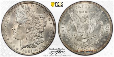 1891-CC $1 MS62