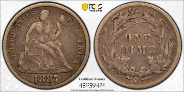 1887-S 10C F-112 VF30