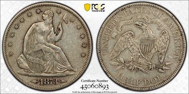 1873-S 50C Arrows VF35