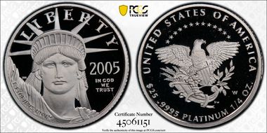 2005-W $25 Statue of Liberty PR70DCAM