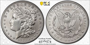 2021-D $1 Morgan Dollar 100th Anniversary MS69
