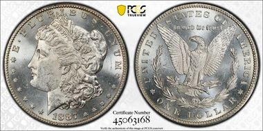 1887-S $1 VAM 2, S/S MS62