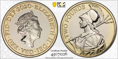 2020 £2 S-K37 Britannia Ag MS67