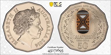 2014 50C AIATSIS Colorized MS69