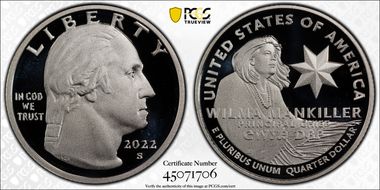 2022-S 25C Wilma Mankiller-Silver PR70DCAM