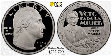 2022-S 25C Nina Otero-Warren-Silver PR70DCAM