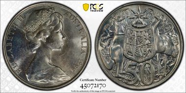 1966 50C KM-67  Ag MS62