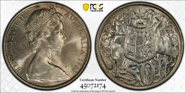 1966 50C KM-67  Ag MS63