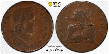 1787 1/2P Nova Eborac, Seated Left F12BN