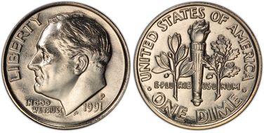 1991-P 10C MS66